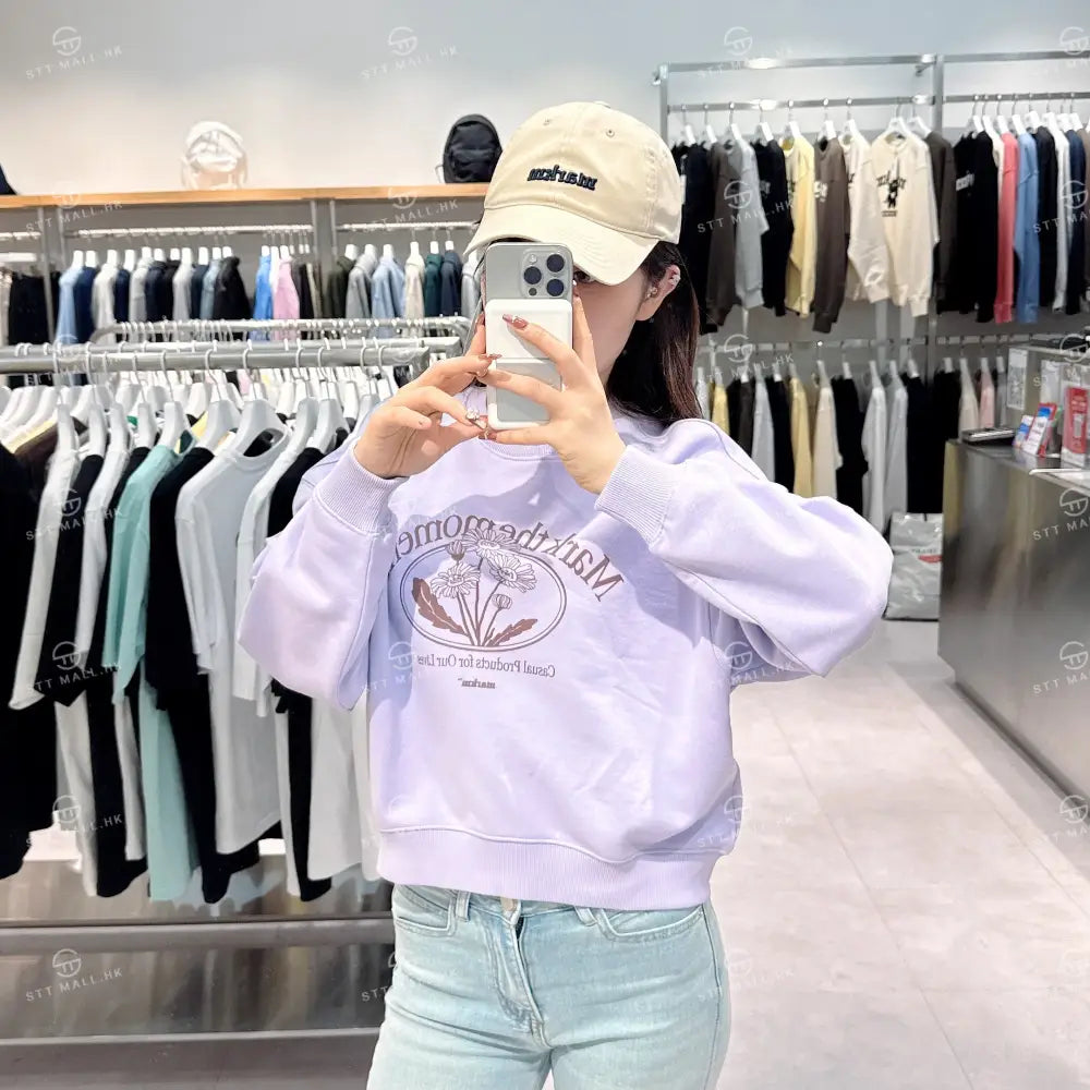 韓國 Markm (W) FLOWER GRAPHIC SWEATSHIRT【MA073】 Purpe / XS 一般商品