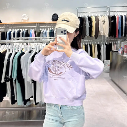 韓國 Markm (W) FLOWER GRAPHIC SWEATSHIRT【MA073】 Purpe / XS 一般商品