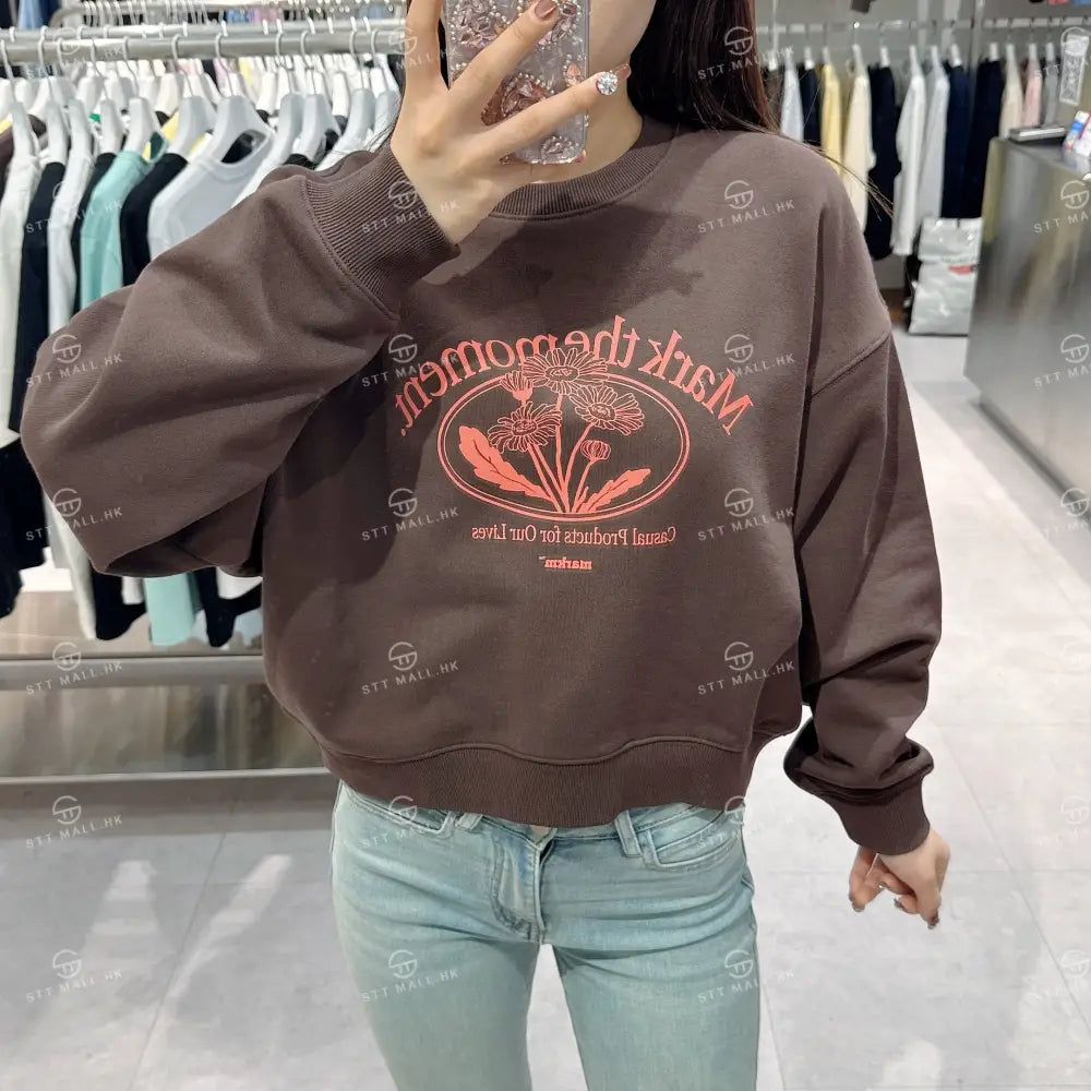韓國 Markm (W) FLOWER GRAPHIC SWEATSHIRT【MA073】 一般商品
