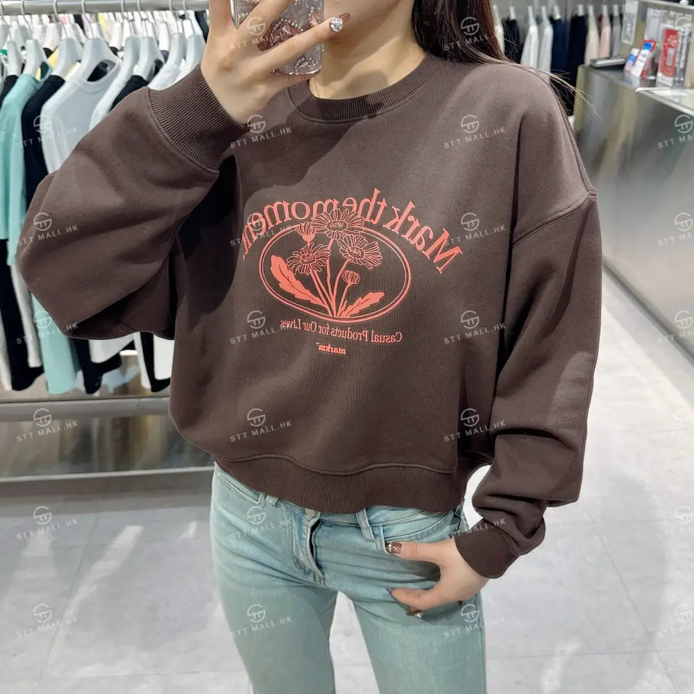 韓國 Markm (W) FLOWER GRAPHIC SWEATSHIRT【MA073】 一般商品
