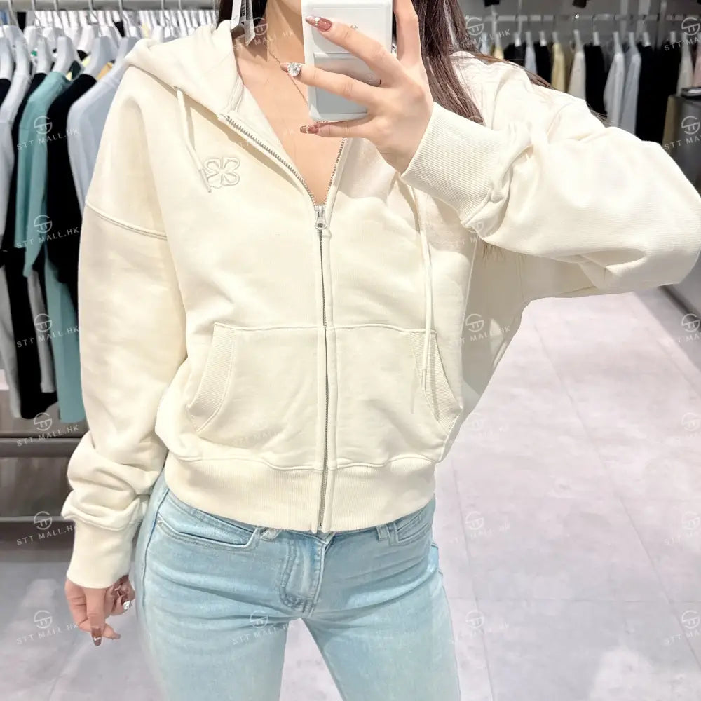 韓國 Markm (W) SYMBOL LOGO CROP HOODIE ZIP-UP【MA071】 一般商品