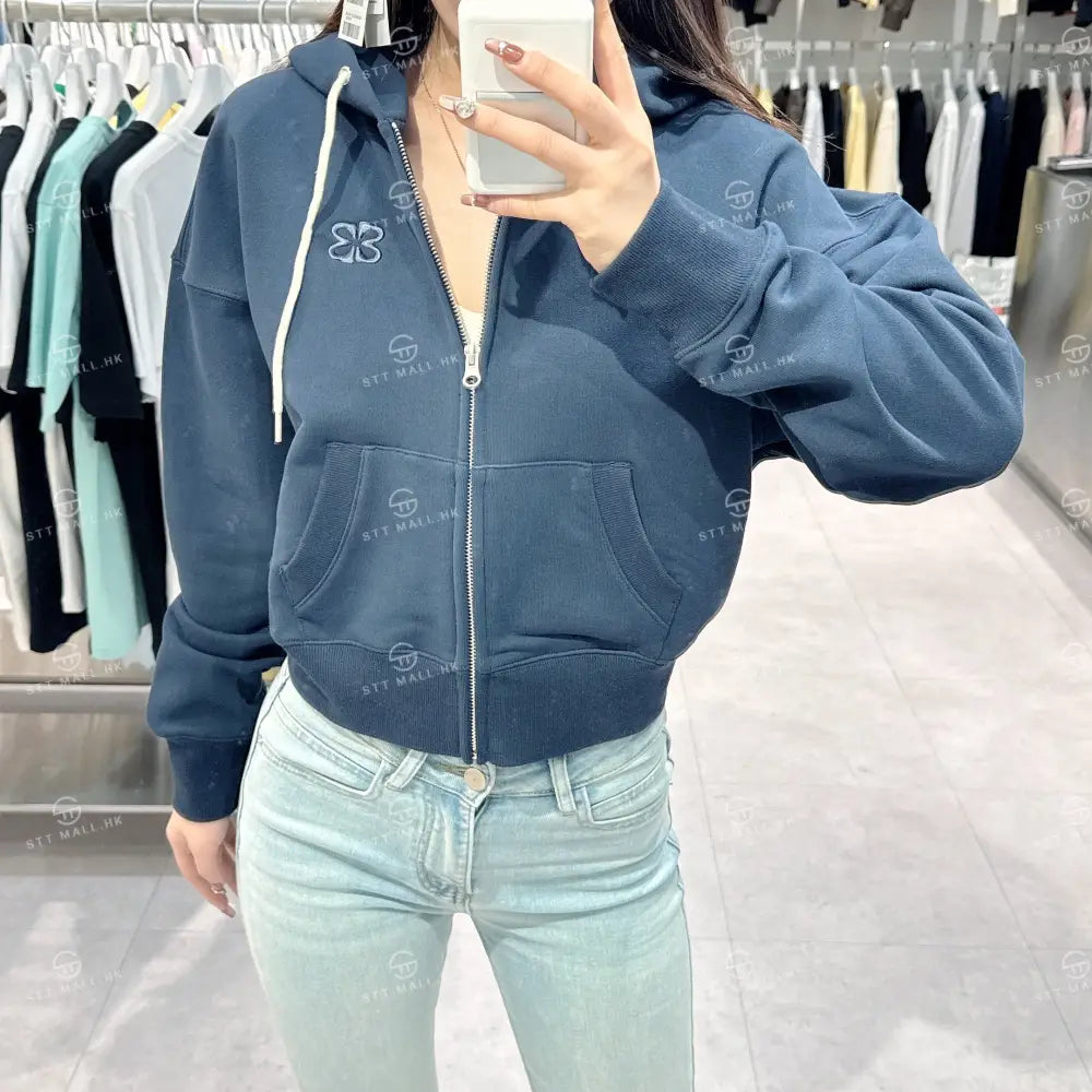 韓國 Markm (W) SYMBOL LOGO CROP HOODIE ZIP-UP【MA071】 一般商品