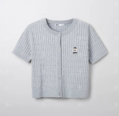 韓國 SPAO Cable Crop Cardigan【SP085】 Light Gray / S 一般商品