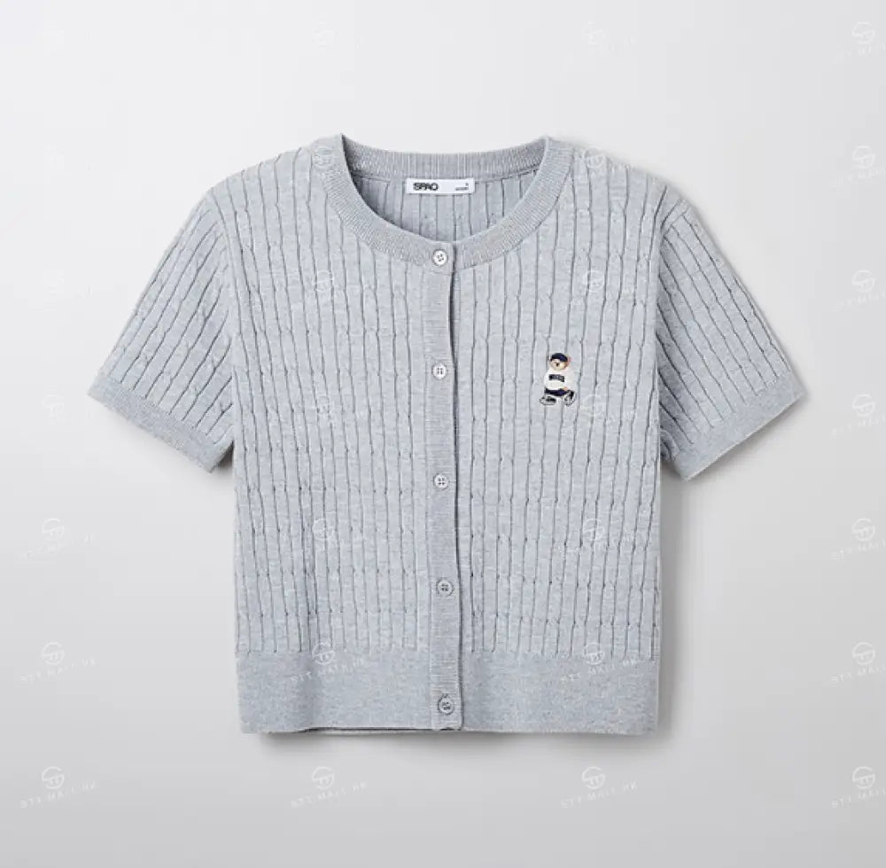 韓國 SPAO Cable Crop Cardigan【SP085】 Light Gray / S 一般商品