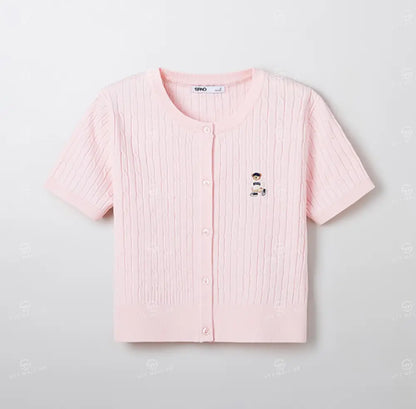 韓國 SPAO Cable Crop Cardigan【SP085】 Pink / S 一般商品