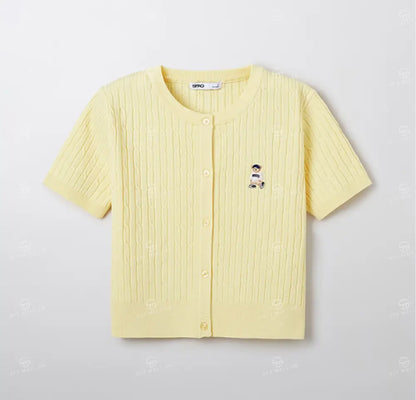 韓國 SPAO Cable Crop Cardigan【SP085】 Yellow / S 一般商品