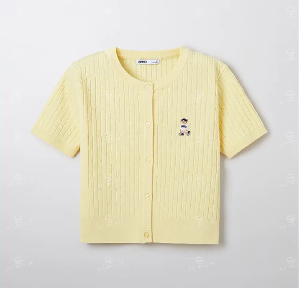 韓國 SPAO Cable Crop Cardigan【SP085】 Yellow / S 一般商品