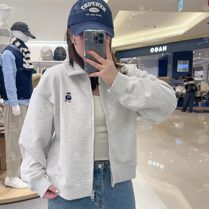 韓國 SPAO Color Neck Crop Zip-up【SP058】 - STT Mall HK 靚太網購