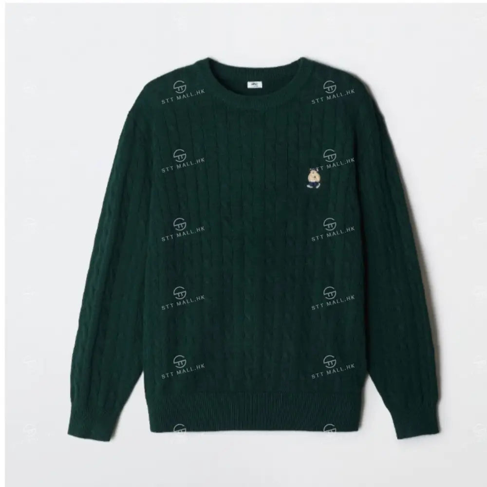 韓國 SPAO Woody Cable Round Neck Sweater【SP299】 Green / S 一般商品