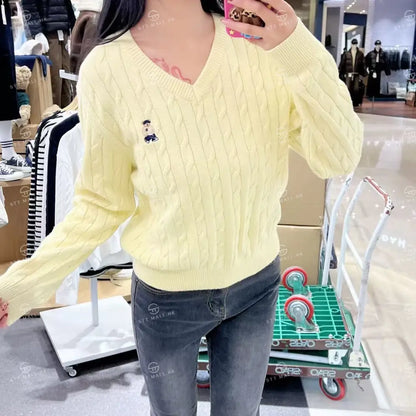 韓國 SPAO Woody Cable V-Neck Sweater【SP309】 一般商品