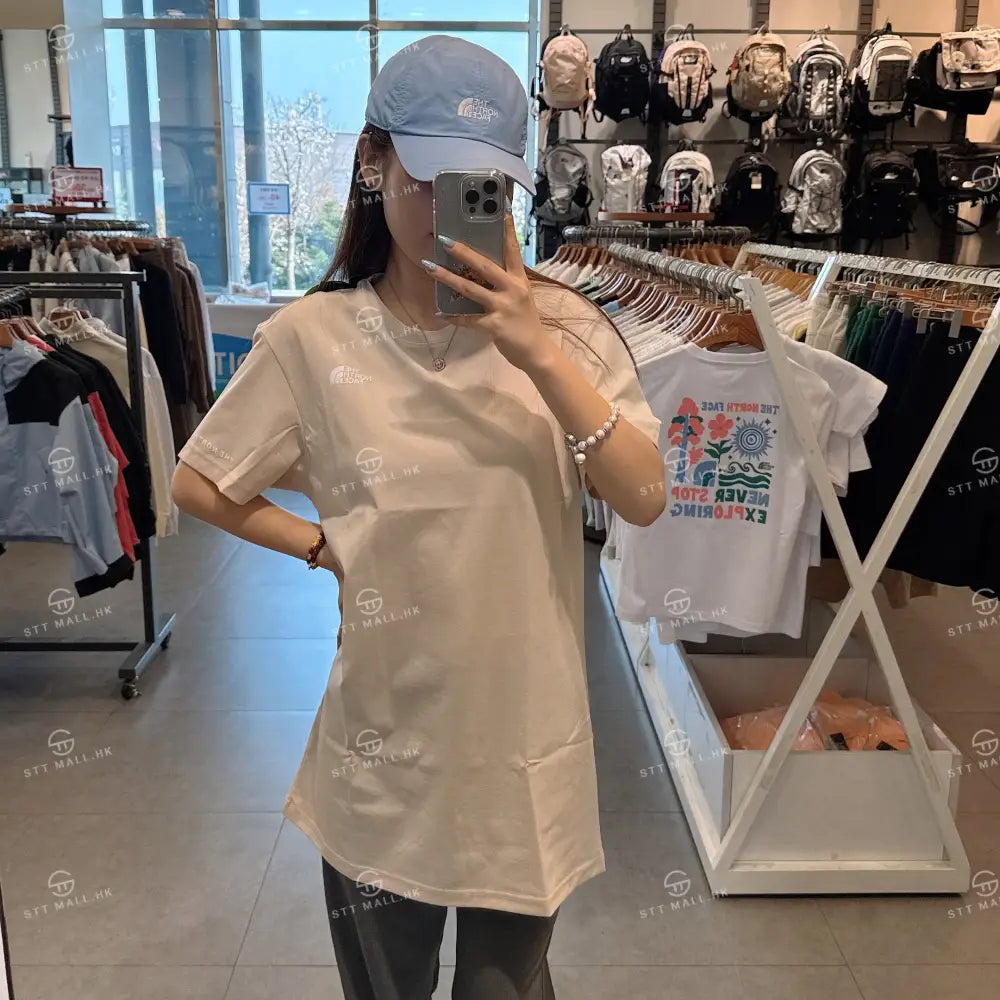 韓國 The North Face Women’s Stinson Long Short Sleeve Round T-shirt【NF089】 LIGHT BEIGE / 85(S) 一般商品