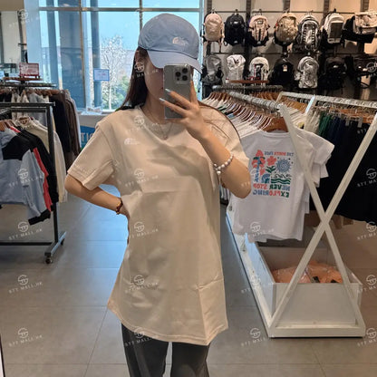 韓國 The North Face Women’s Stinson Long Short Sleeve Round T-shirt【NF089】 LIGHT BEIGE / 85(S) 一般商品