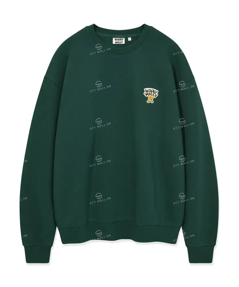 韓國 Wacky Willy Basic Logo Wappen Sweatshirt【WW071】 Green / M 一般商品