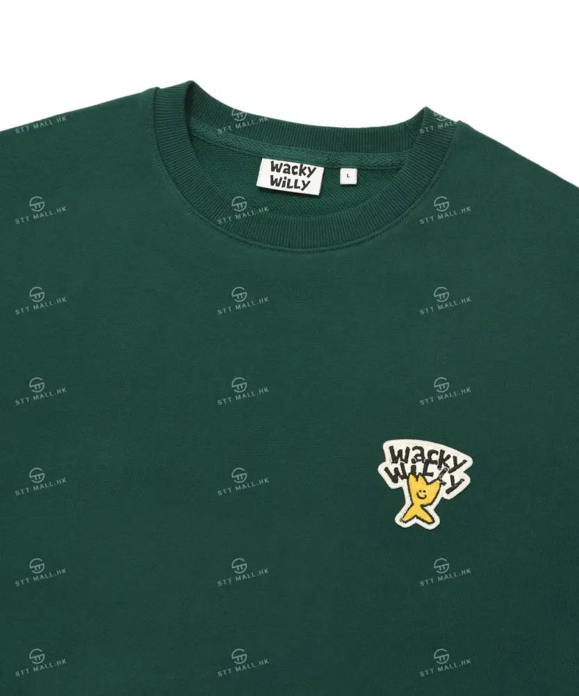 韓國 Wacky Willy Basic Logo Wappen Sweatshirt【WW071】 Green / M 一般商品