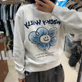 韓國 Wacky Willy Big Lily Graphic Long Sleeves【WW012】 Light Gray / XS 一般商品