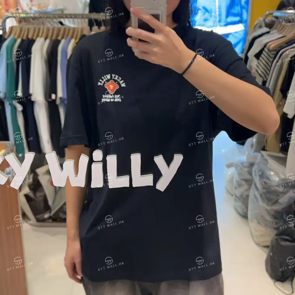 韓國 Wacky Willy Flower Kiki Short Sleeve T-Shirt【WW001】 Black / S 一般商品