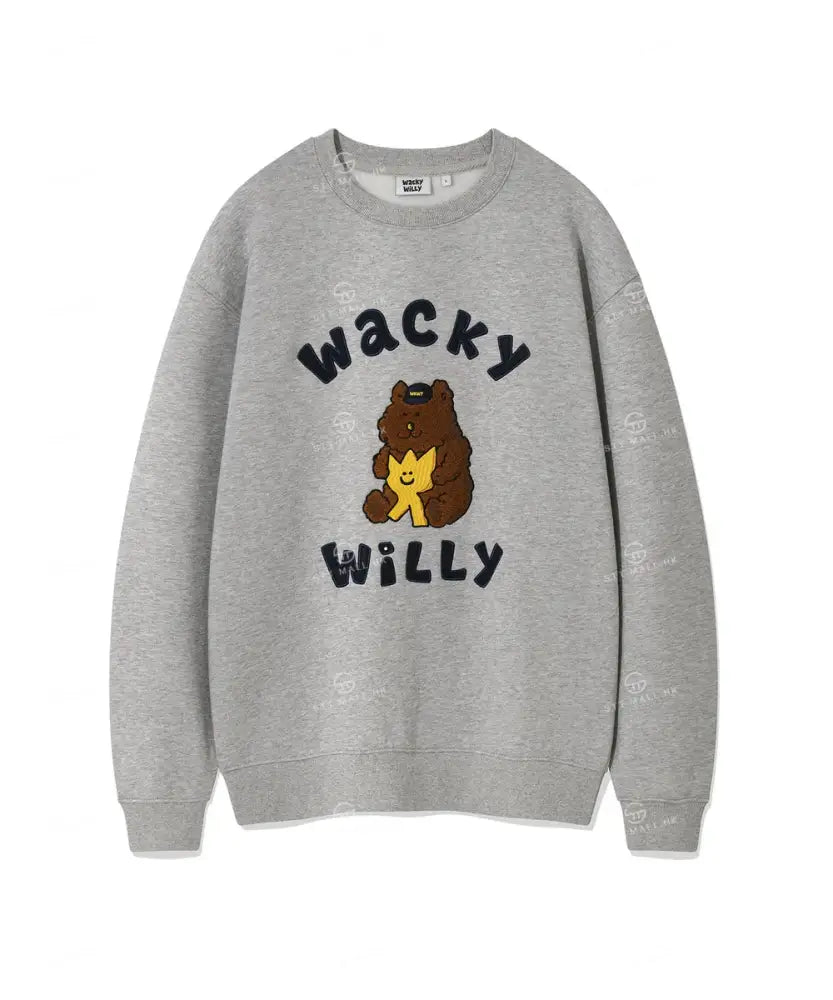 韓國 Wacky Willy Kiki and Friends Graphic Sweatshirt【WW082】 Gray / S 一般商品