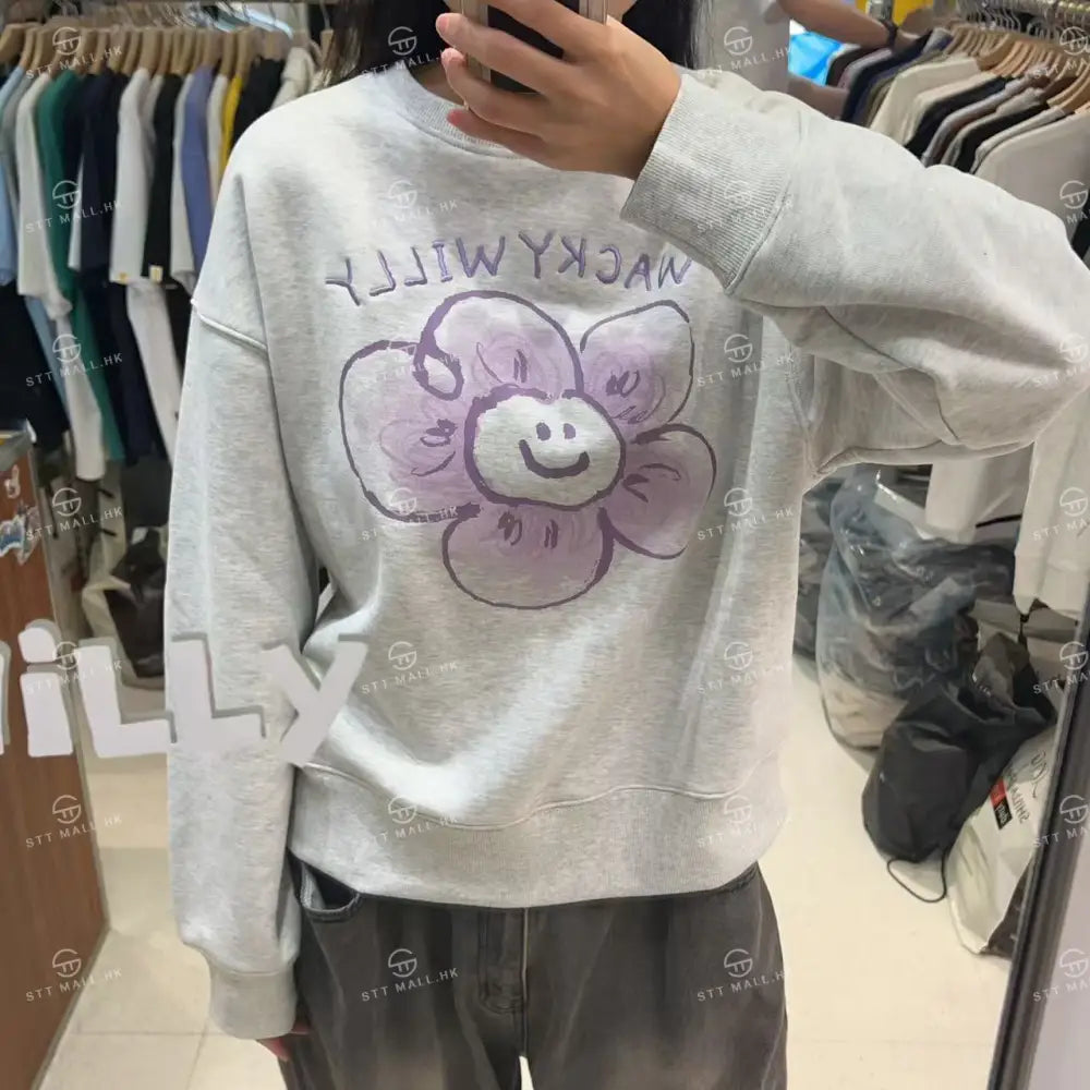 【現貨】韓國 Wacky Willy Women's Big Lily Graphic Long Sleeve【WW015】
