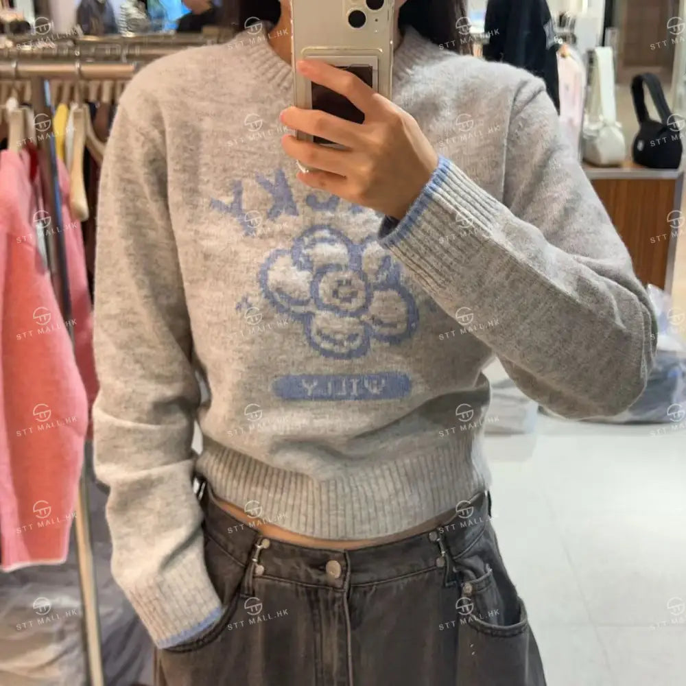 【現貨】韓國 Wacky Willy Women's Big Lily Graphic Pullover【WW033】