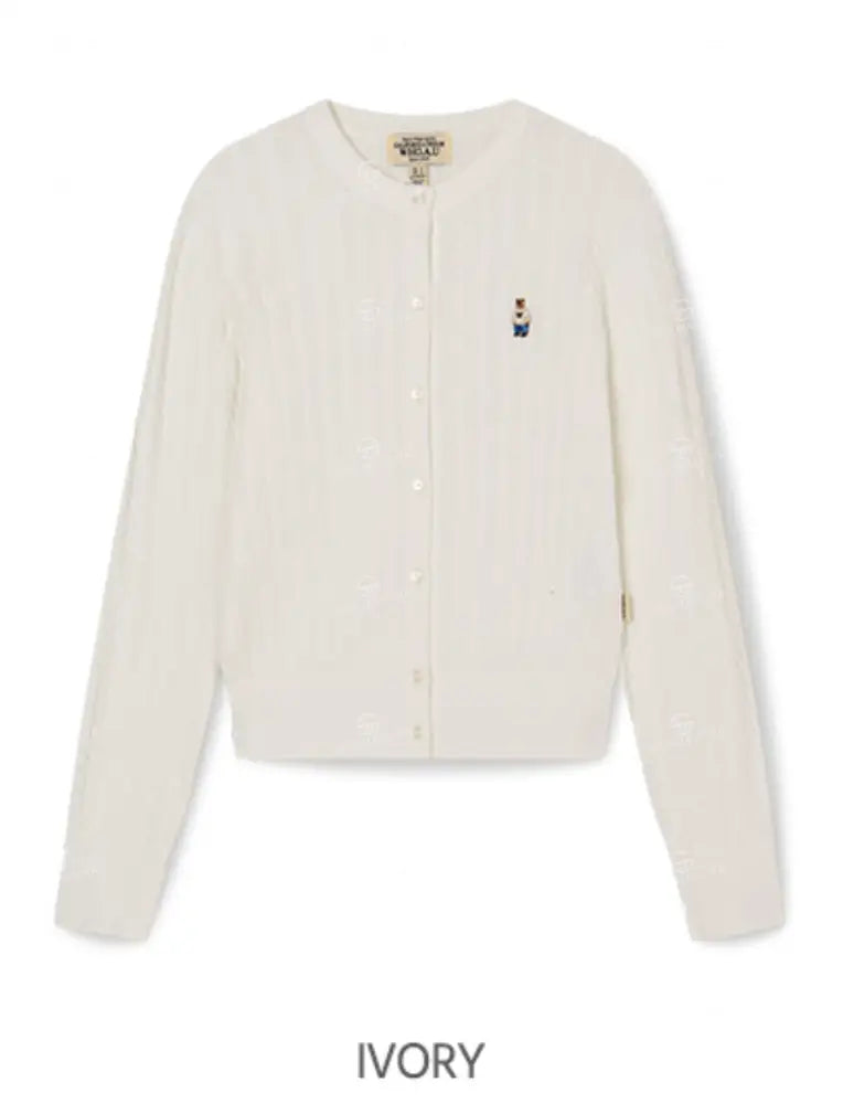 韓國 WhoAU Steve High Gauge Cotton Cable Cardigan【WA262】 Ivory / S 一般商品