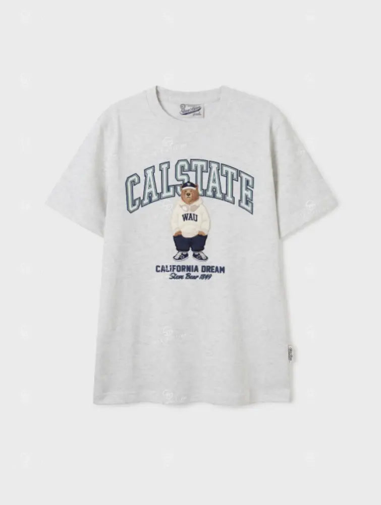 韓國 WhoAU Steve Patch T-Shirt【WA075】 Oatmeal Melange / S 一般商品