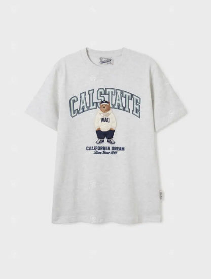 韓國 WhoAU Steve Patch T-Shirt【WA075】 Oatmeal Melange / S 一般商品