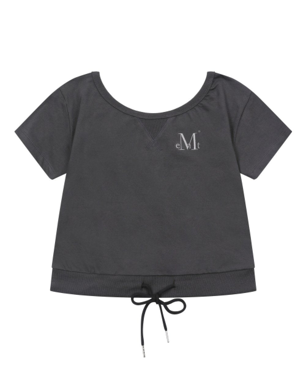韓國 Mucent Slope Hoodie Detail Crop Boat Beck Half T-Shirt【MU007】