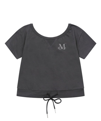 韓國 Mucent Slope Hoodie Detail Crop Boat Beck Half T-Shirt【MU007】