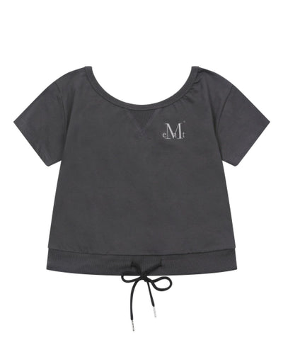 韓國 Mucent Slope Hoodie Detail Crop Boat Beck Half T-Shirt【MU007】