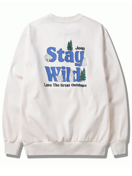韓國 Jeep Stay Wild Bear Loose Sweatshirt【JP018】