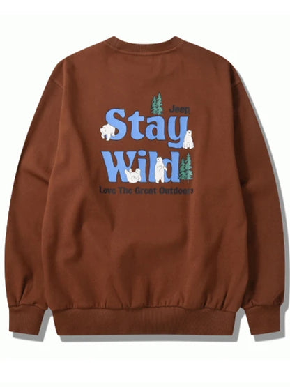 韓國 Jeep Stay Wild Bear Loose Sweatshirt【JP018】