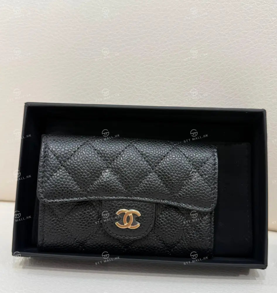 全新CHANEL黑色荔枝紋金扣銀包 訂金 $500 總售價 $5980【JS554】 一般商品