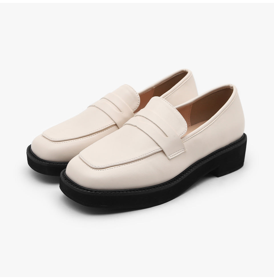 韓國 Sappun Frize Square Penny Loafers (3.5cm)【AU053】