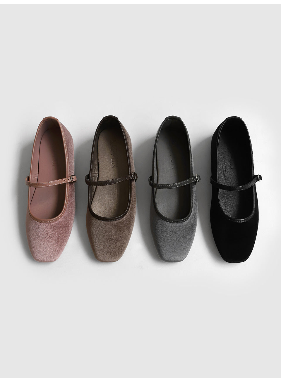 韓國 Sappun Kayla Velvet Mary Jane Flats (1cm)【AU022】