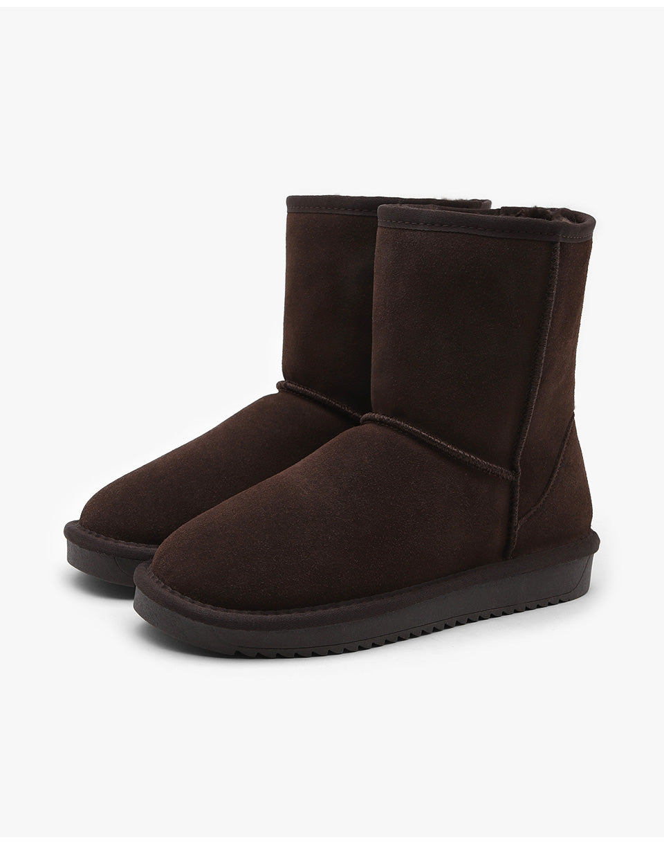 韓國 Sappun Jenli Natural Leather Fur-lined Shearling Boots (3cm) 中長款【AU045】