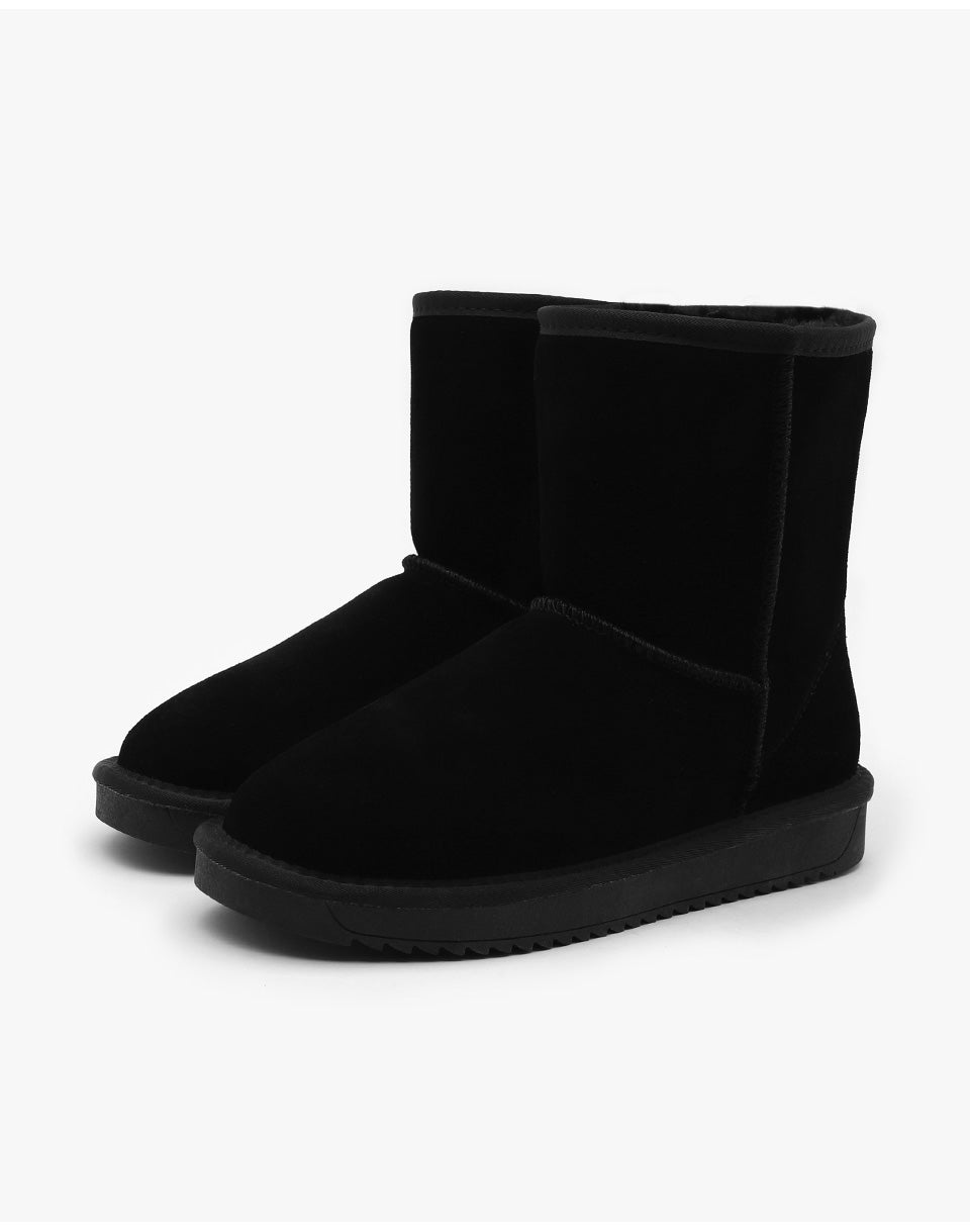 韓國 Sappun Jenli Natural Leather Fur-lined Shearling Boots (3cm) 中長款【AU045】