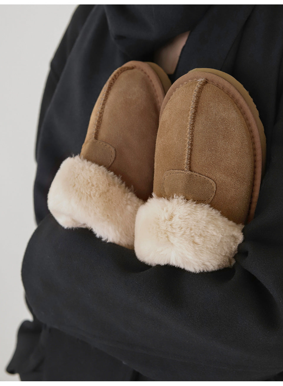 韓國 Sappun Gentry Natural Leather Sheepskin Slippers (2.5cm)【AU043】