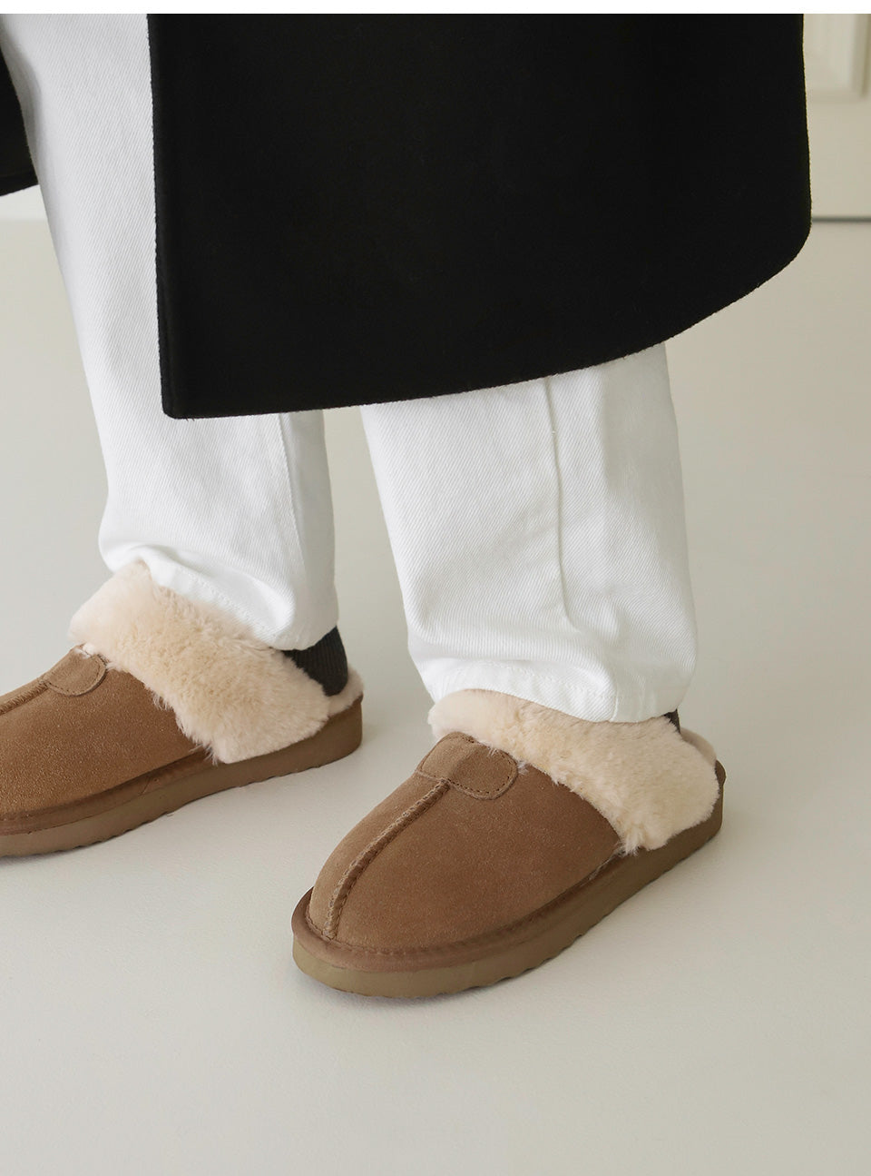 韓國 Sappun Gentry Natural Leather Sheepskin Slippers (2.5cm)【AU043】