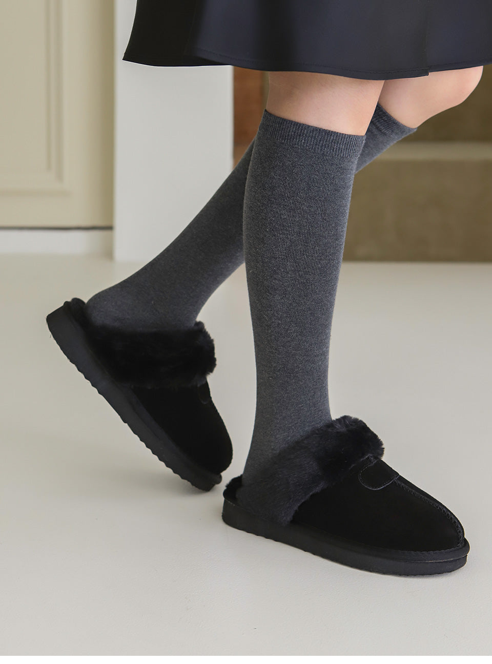 韓國 Sappun Gentry Natural Leather Sheepskin Slippers (2.5cm)【AU043】