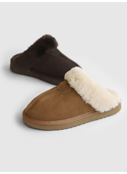韓國 Sappun Gentry Natural Leather Sheepskin Slippers (2.5cm)【AU043】