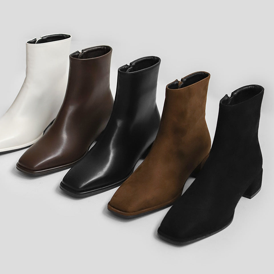 韓國 Sappun Mayty Square Ankle Boots (4cm)【AU048】