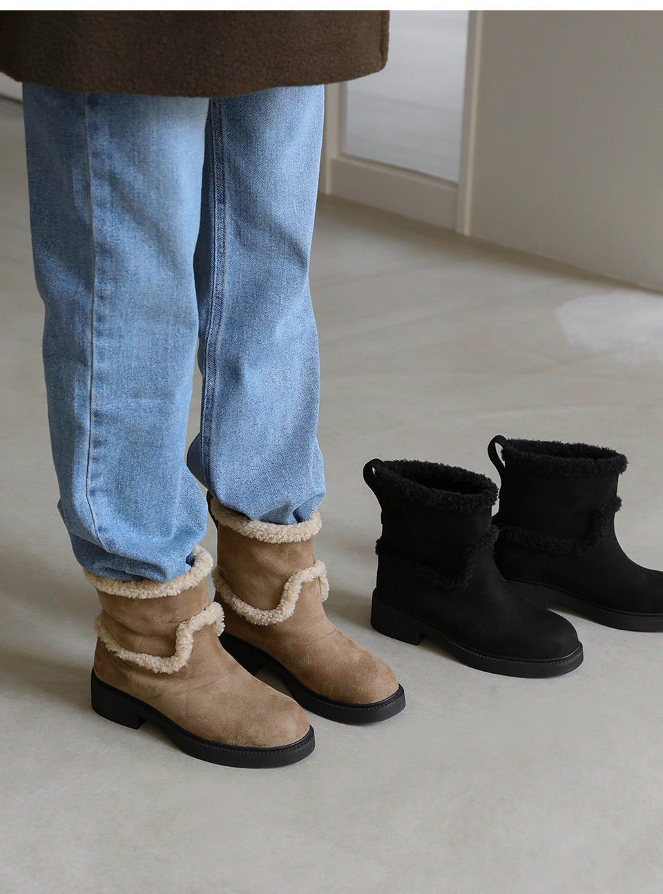 韓國 Sappun Martha Fur-lined Boots (4cm)【AU036】