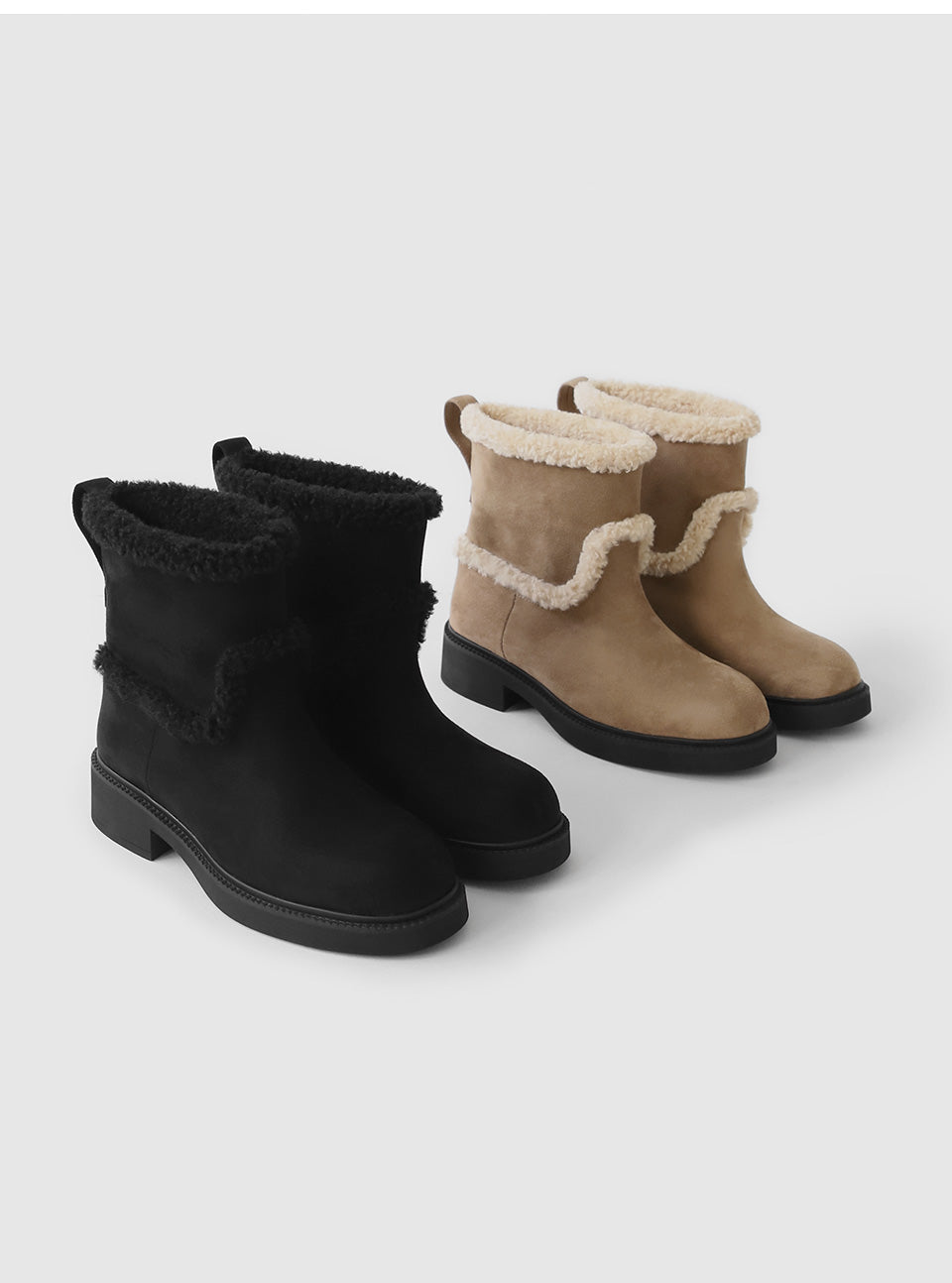 韓國 Sappun Martha Fur-lined Boots (4cm)【AU036】
