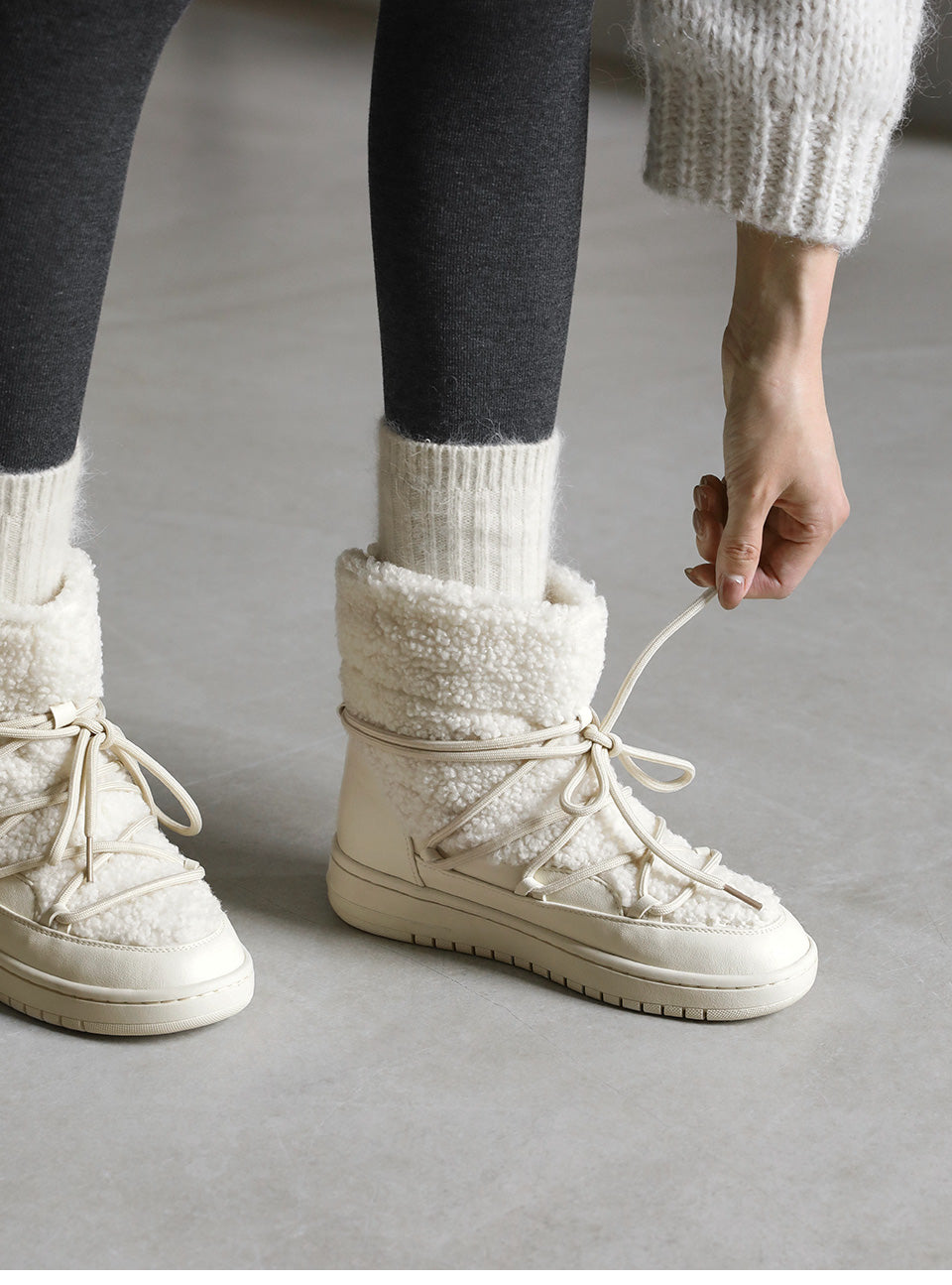 韓國 Sappun Hailey Fur-Lined Boots (3cm)【AU039】