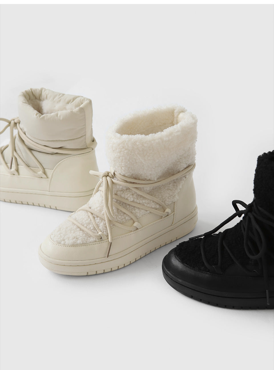 韓國 Sappun Hailey Fur-Lined Boots (3cm)【AU039】