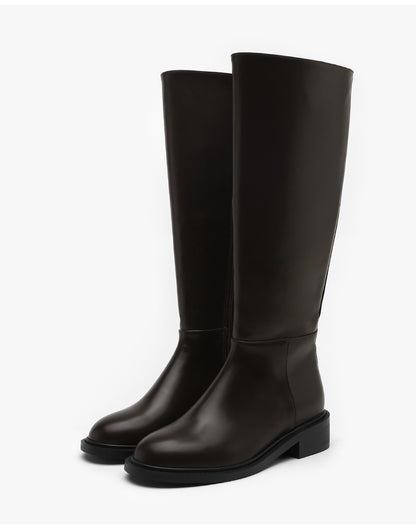 韓國 Sappun Bomir Round Long Boots (4cm)【AU018】