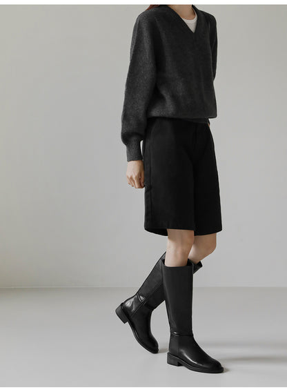 韓國 Sappun Bomir Round Long Boots (4cm)【AU018】