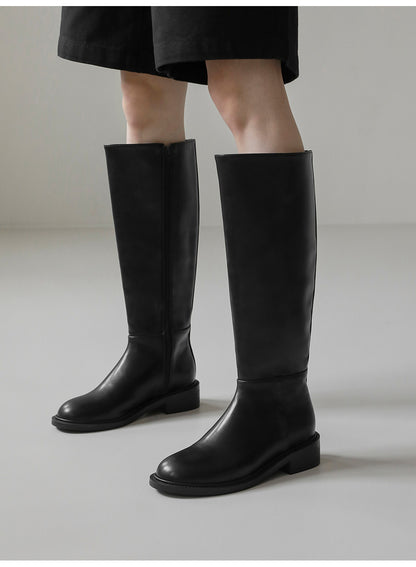 韓國 Sappun Bomir Round Long Boots (4cm)【AU018】