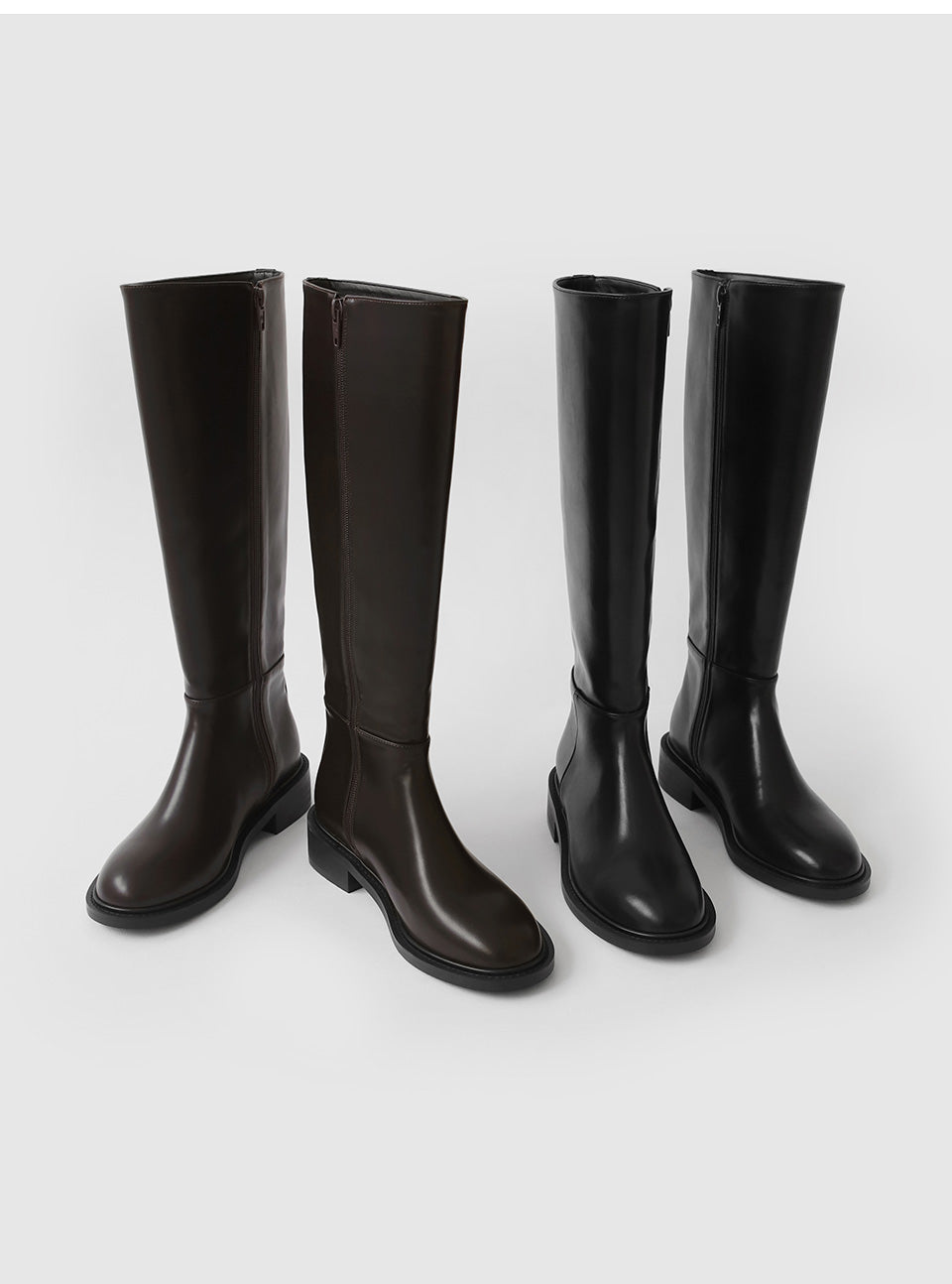 韓國 Sappun Bomir Round Long Boots (4cm)【AU018】