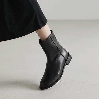 韓國 Sappun Madarin Round Ankle Boots (3cm)【AU055】